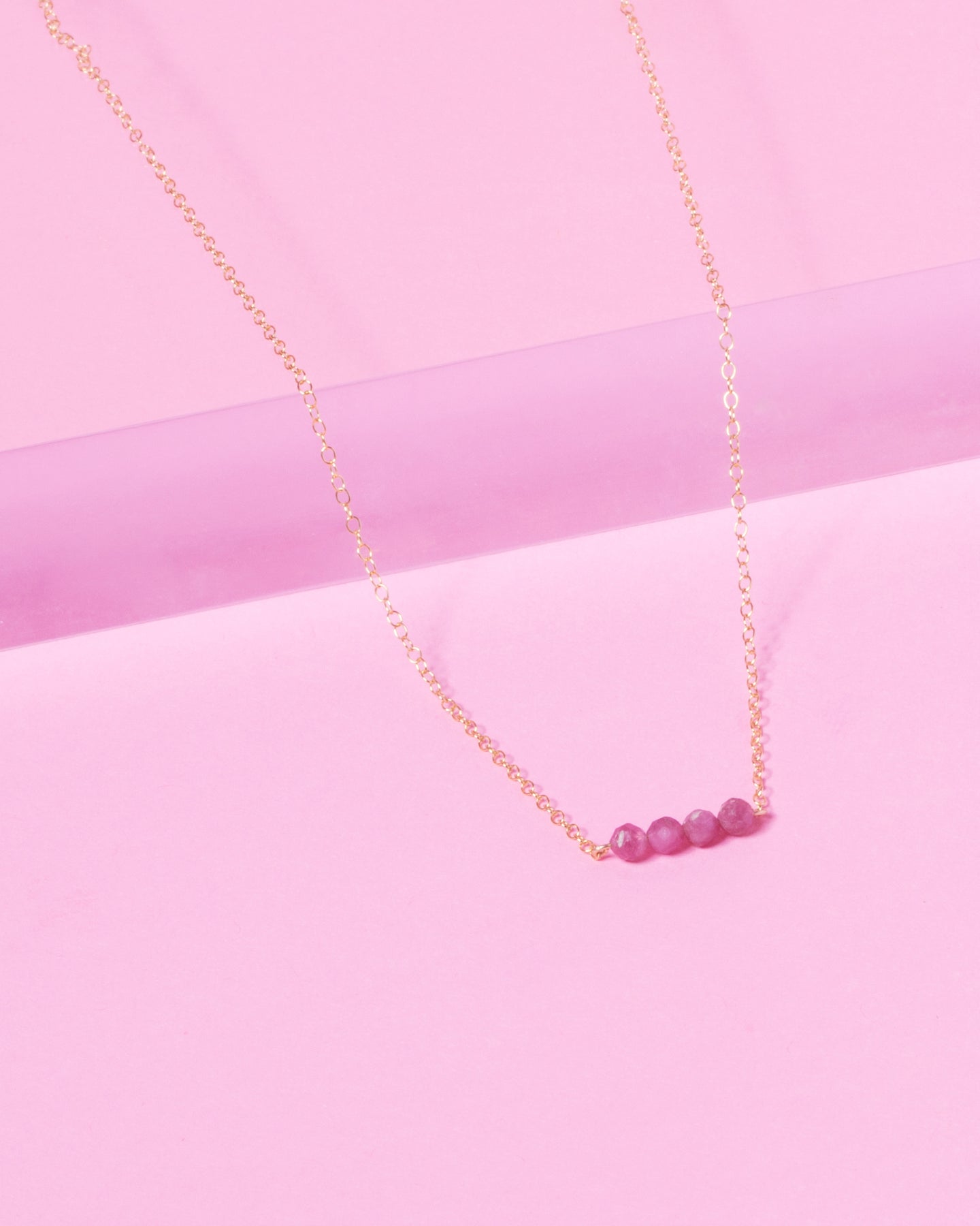 RHODONITE CLUSTER 14K GOLD FILLED NECKLACE