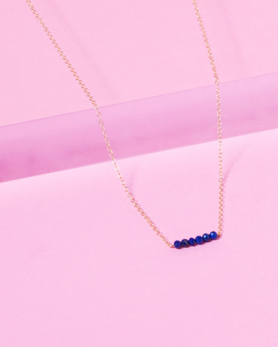 LAPIS CLUSTER 14K GOLD FILLED NECKLACE