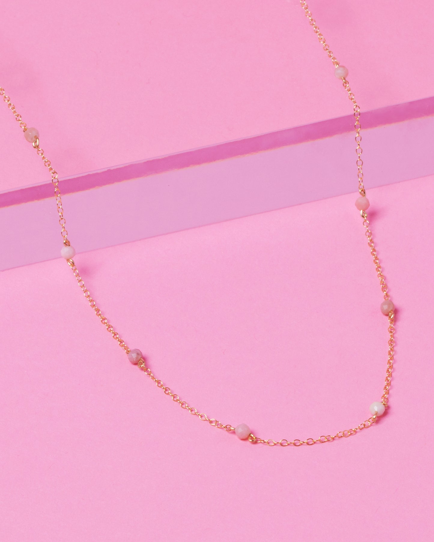 PINK OPAL KATHY 14K GOLD FILLED NECKLACE
