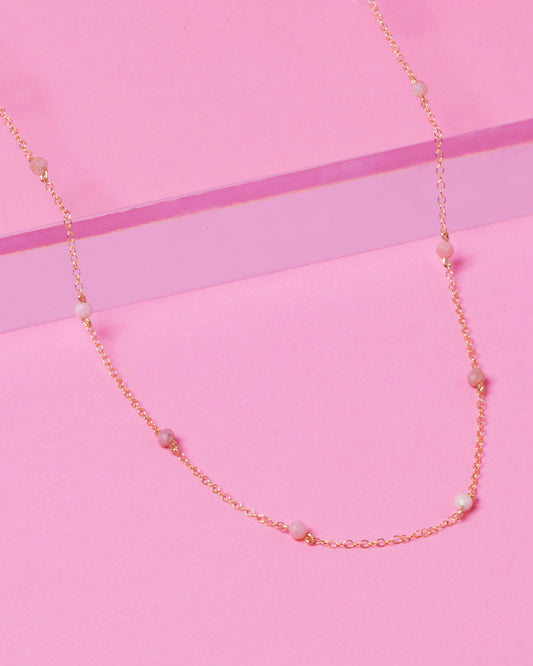PINK OPAL KATHY 14K GOLD FILLED NECKLACE