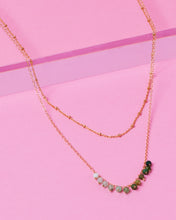 Load image into Gallery viewer, GREEN OPAL ELOISE 14K GOLD FILLED DOTTED CHAIN NECKLACE