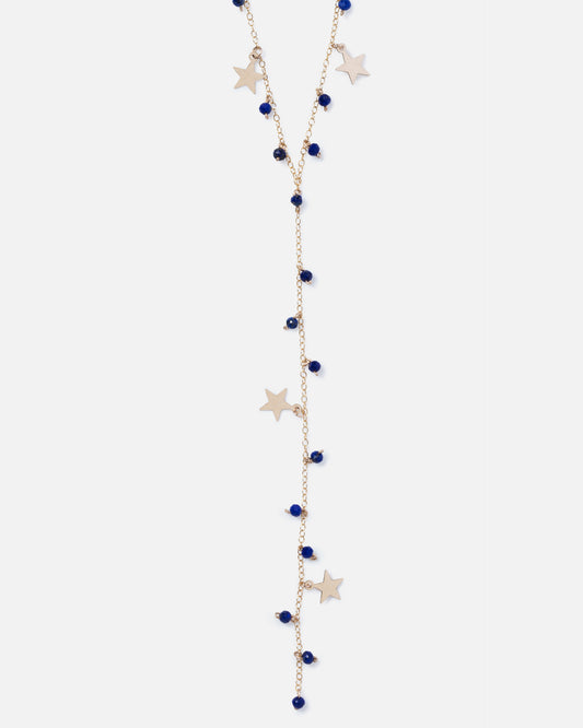 LAPIS MADELINE 14K GOLD FILLED STARS DROP NECKLACE