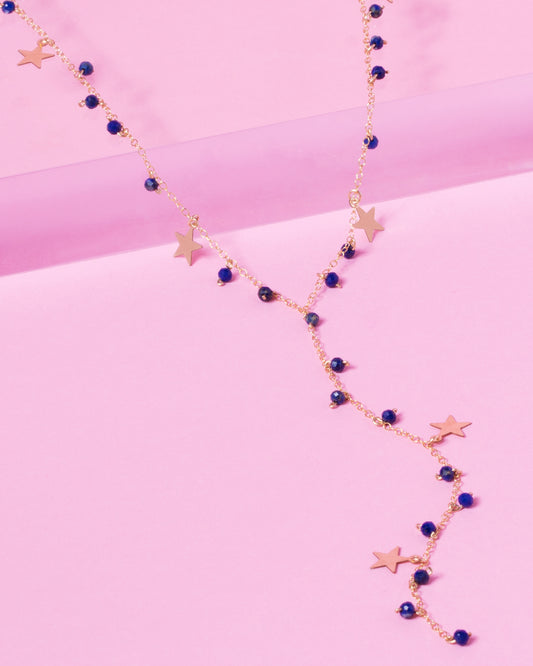 LAPIS MADELINE 14K GOLD FILLED STARS DROP NECKLACE