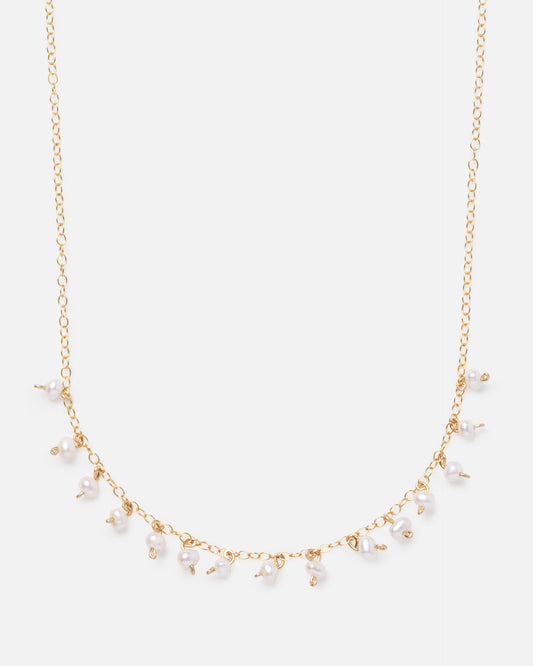 PEARL ROBIN 14K GOLD FILLED DROP NECKLACE