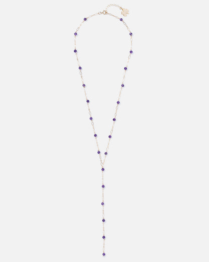 AMETHYST 14K GOLD FILLED DROP NECKLACE
