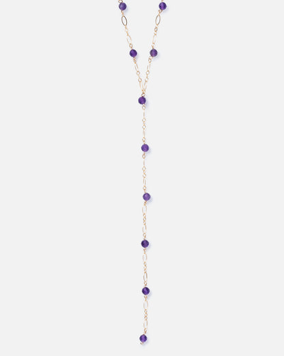 AMETHYST 14K GOLD FILLED DROP NECKLACE