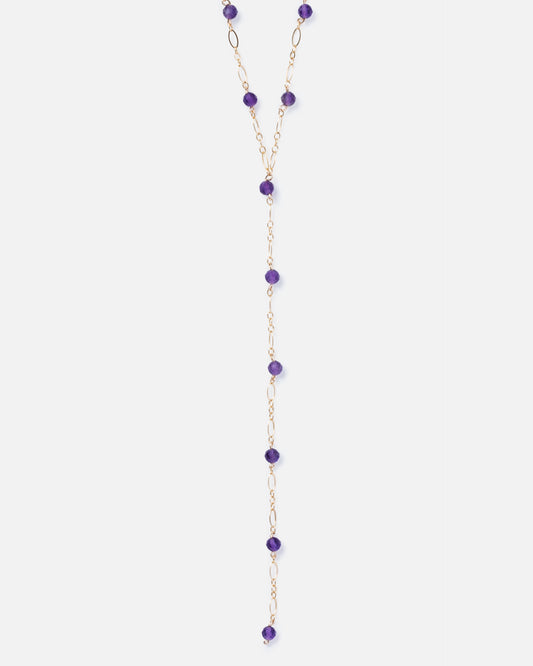 AMETHYST 14K GOLD FILLED DROP NECKLACE