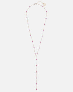 RHODONITE 14K GOLD FILLED DROP NECKLACE