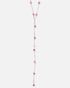 RHODONITE 14K GOLD FILLED DROP NECKLACE