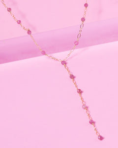 RHODONITE 14K GOLD FILLED DROP NECKLACE