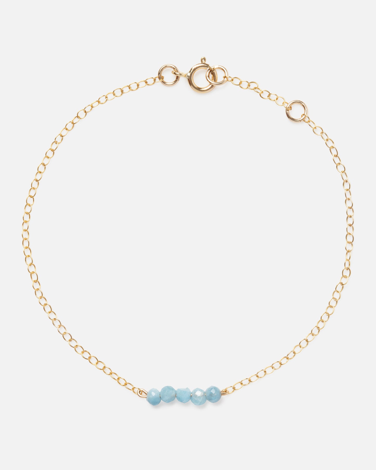 AQUAMARINE CLUSTER 14K GOLD FILLED BRACELET