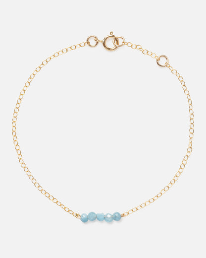 AQUAMARINE CLUSTER 14K GOLD FILLED BRACELET