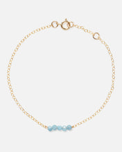 Load image into Gallery viewer, AQUAMARINE CLUSTER 14K GOLD FILLED BRACELET