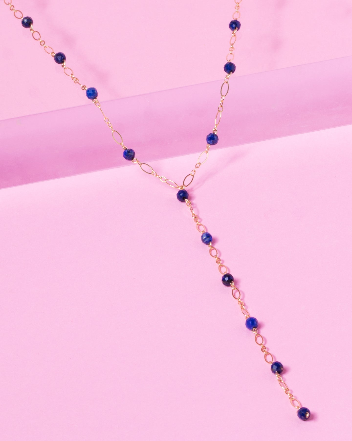 LAPIS 14K GOLD FILLED DROP NECKLACE