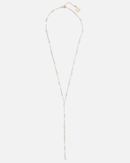BLUE LACE AGATE 14K GOLD FILLED DROP NECKLACE