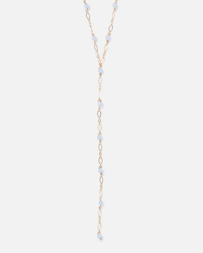 BLUE LACE AGATE 14K GOLD FILLED DROP NECKLACE