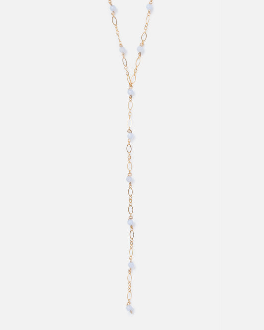 BLUE LACE AGATE 14K GOLD FILLED DROP NECKLACE