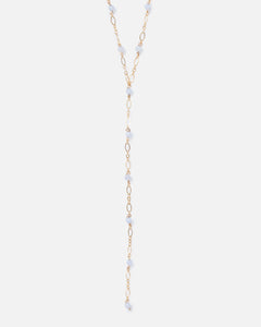 BLUE LACE AGATE 14K GOLD FILLED DROP NECKLACE