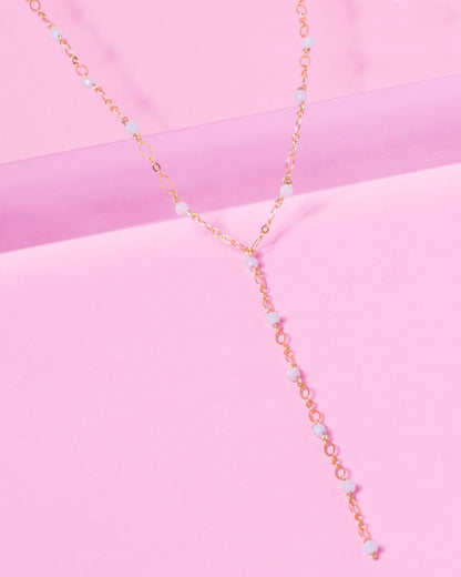 BLUE LACE AGATE 14K GOLD FILLED DROP NECKLACE