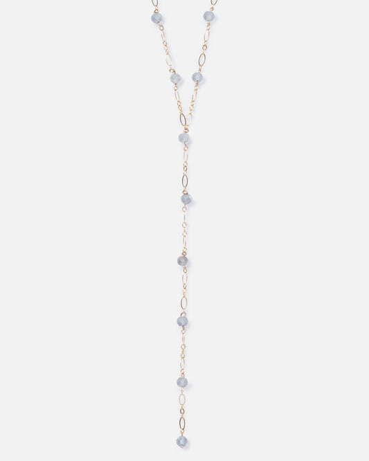 LABRADORITE 14K GOLD FILLED DROP NECKLACE