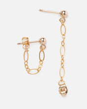 Load image into Gallery viewer, FANCY CHAIN 14K GOLD FILLED HUGGIE EARRINGS