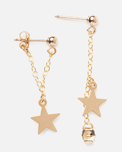 STAR 14K GOLD FILLED HUGGIE EARRINGS