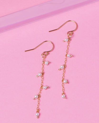 PEARL 14K GOLD FILLED DROP EARRINGS
