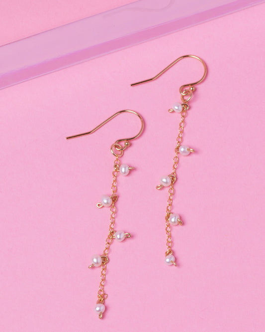 PEARL 14K GOLD FILLED DROP EARRINGS