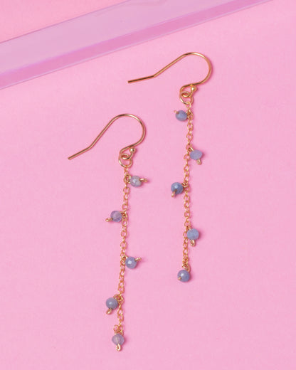 AQUAMARINE 14K GOLD FILLED DROP EARRINGS