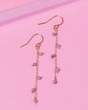 Load image into Gallery viewer, AQUAMARINE 14K GOLD FILLED DROP EARRINGS