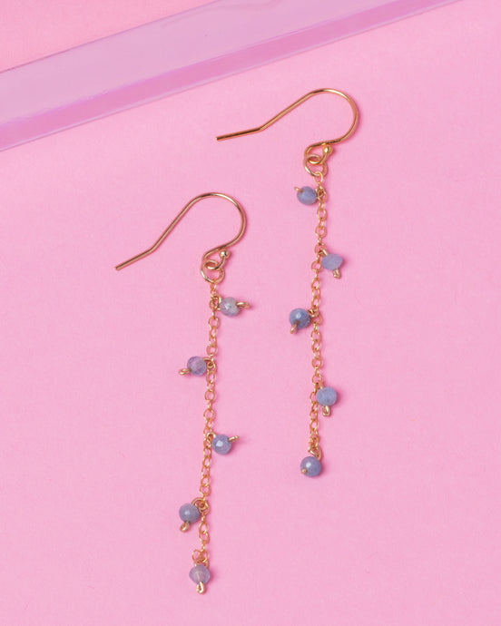 AQUAMARINE 14K GOLD FILLED DROP EARRINGS