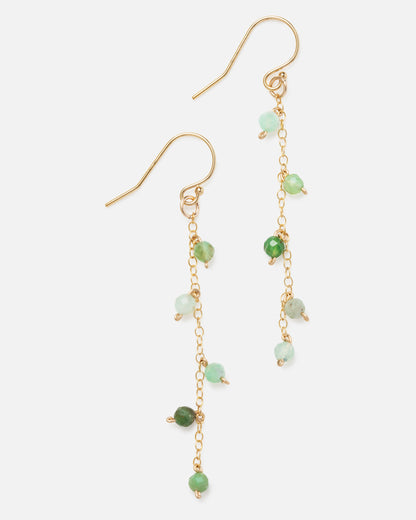 GREEN OPAL 14K GOLD FILLED DROP EARRINGS