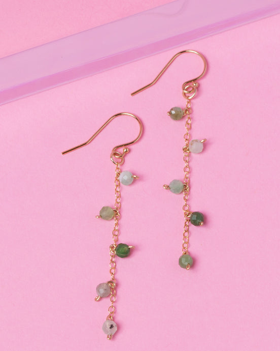 GREEN OPAL 14K GOLD FILLED DROP EARRINGS