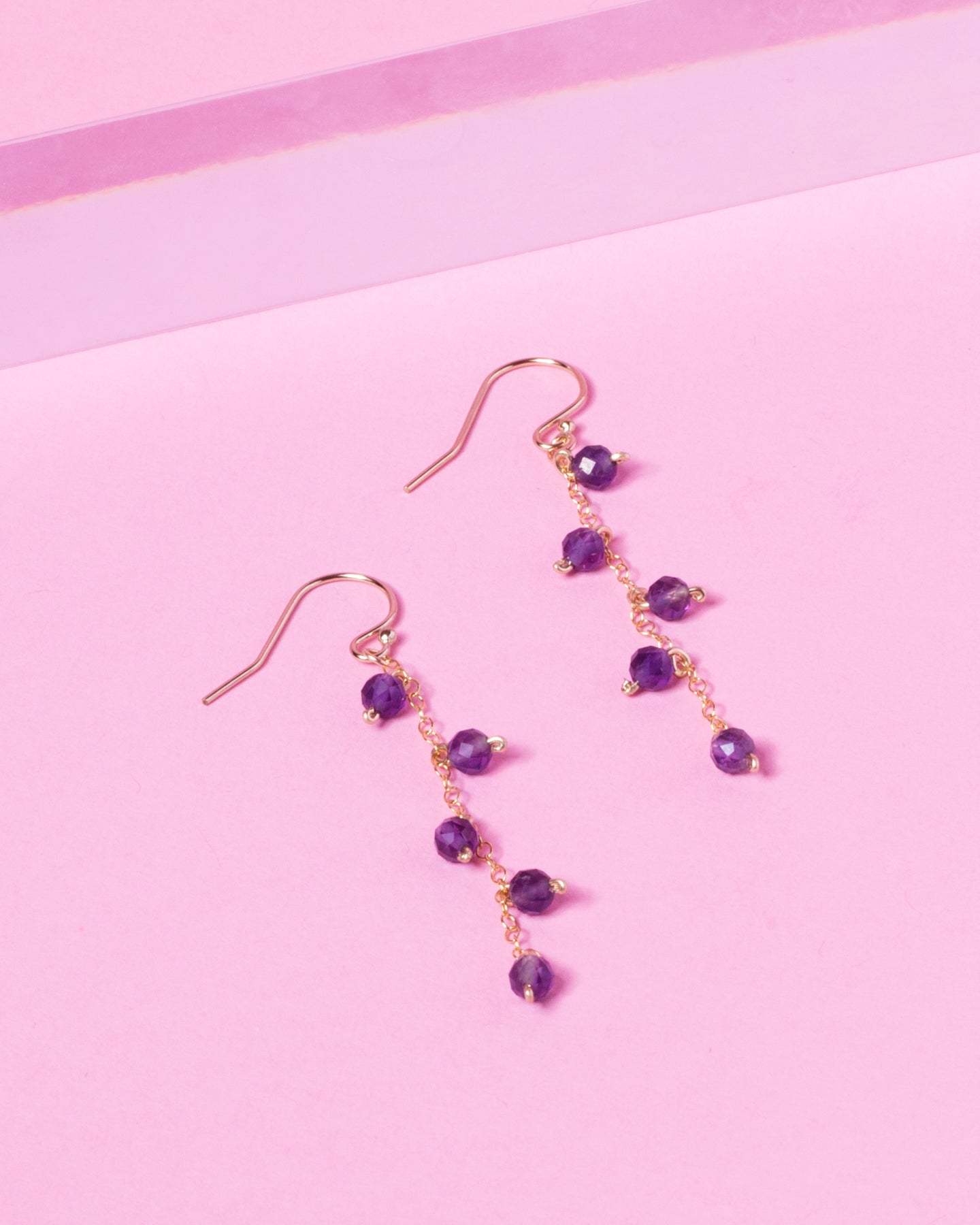 AMETHYST 14K GOLD FILLED DROP EARRINGS