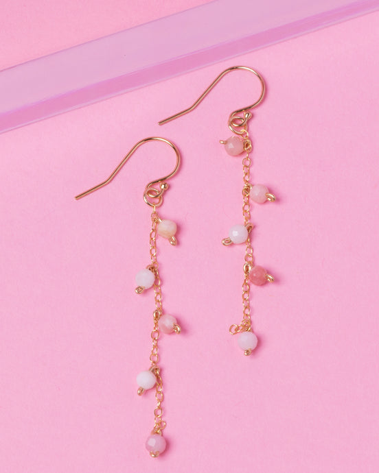 PINK OPAL 14K GOLD FILLED DROP EARRINGS