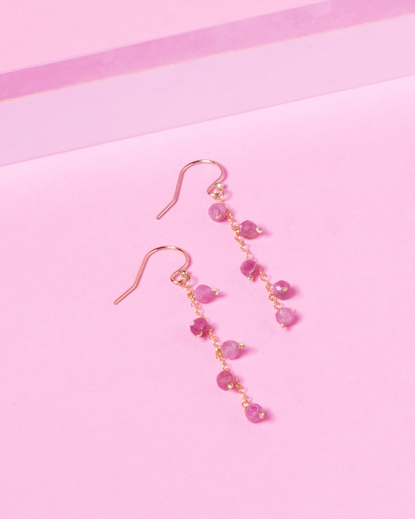 RHODONITE 14K GOLD FILLED DROP EARRINGS