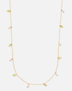 LEAH'S PERIDOT AND PEARL DAINTY 14K GOLD FILLED NECKLACE