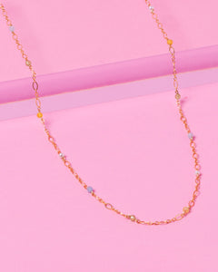 LEAH'S MULTI-GEM BEADED 14K GOLD FILLED FANCY CHAIN