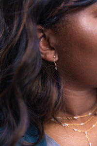 MORGANITE 14K GOLD FILLED HUGGIE EARRINGS