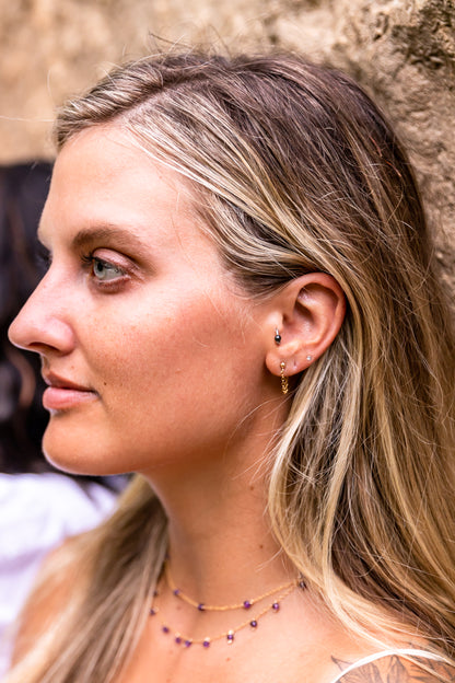 CABLE CHAIN 14K GOLD FILLED HUGGIE EARRINGS