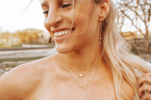 pearl necklace on girl 