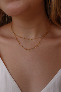 LEAH'S MULTI-GEM BEADED 14K GOLD FILLED FANCY CHAIN