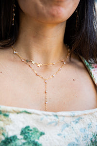 PINK OPAL 14K GOLD FILLED DROP NECKLACE