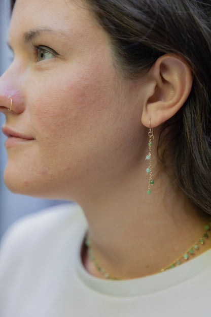 GREEN OPAL 14K GOLD FILLED DROP EARRINGS