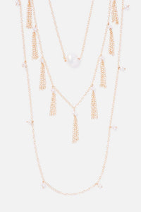 EMPIRE 14K GOLD FILLED LAYERED PEARL NECKLACE