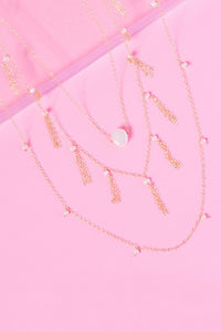 EMPIRE 14K GOLD FILLED LAYERED PEARL NECKLACE