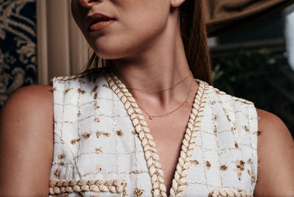 TIERED 14K DOUBLE CHAIN PEARL ACCENT NECKLACE