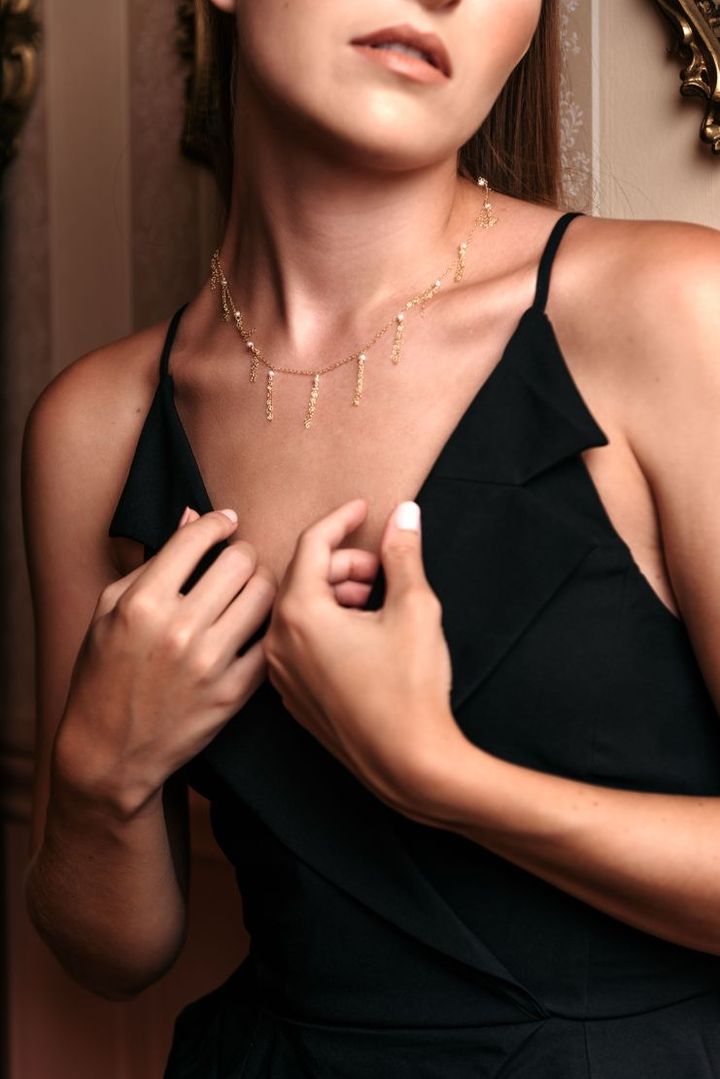 WATERFALL 14K GOLD FILLED TASSEL PEARL NECKLACE