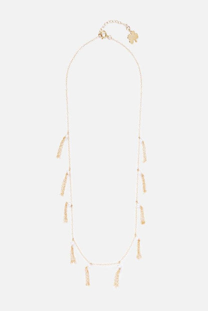 WATERFALL 14K GOLD FILLED TASSEL PEARL NECKLACE